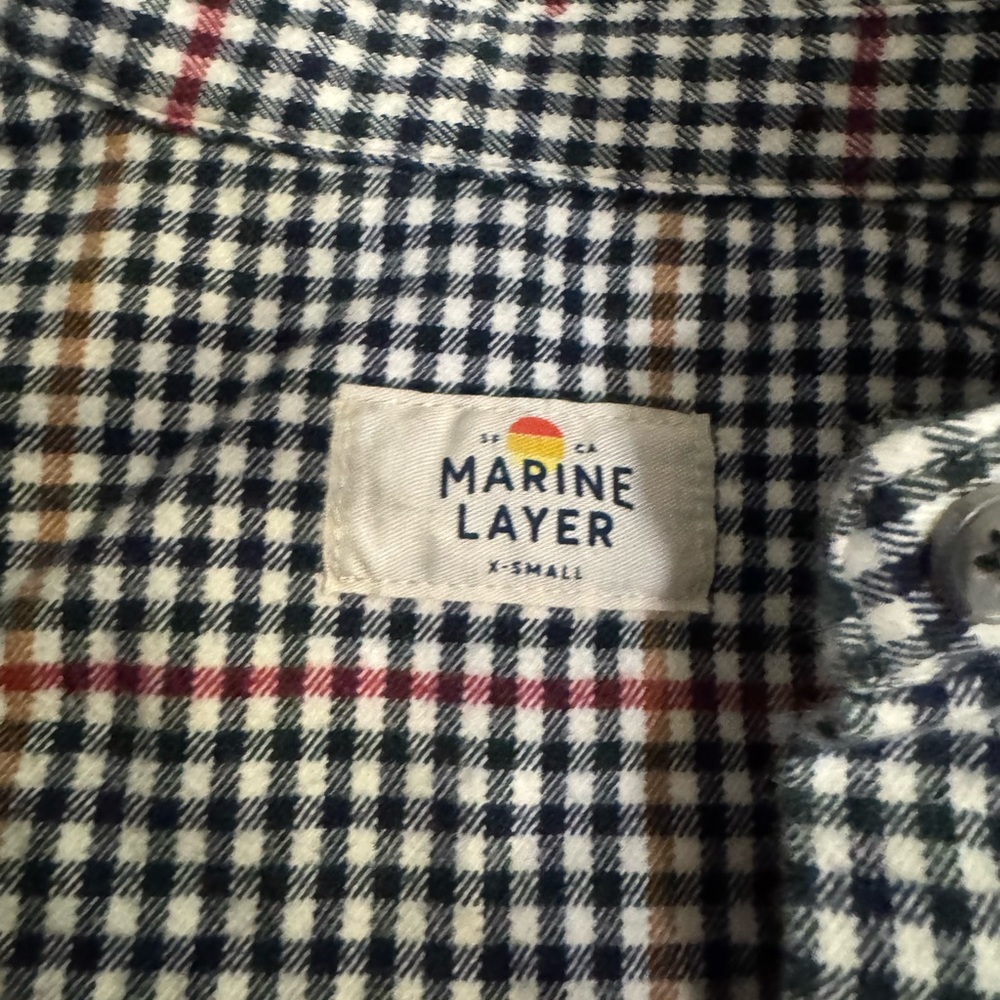 Marine Layer Button Down Flannel Check Shirt - image 4